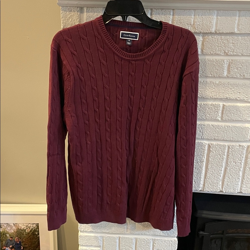 Club Room Men's Crewneck Sweater - Burgundy